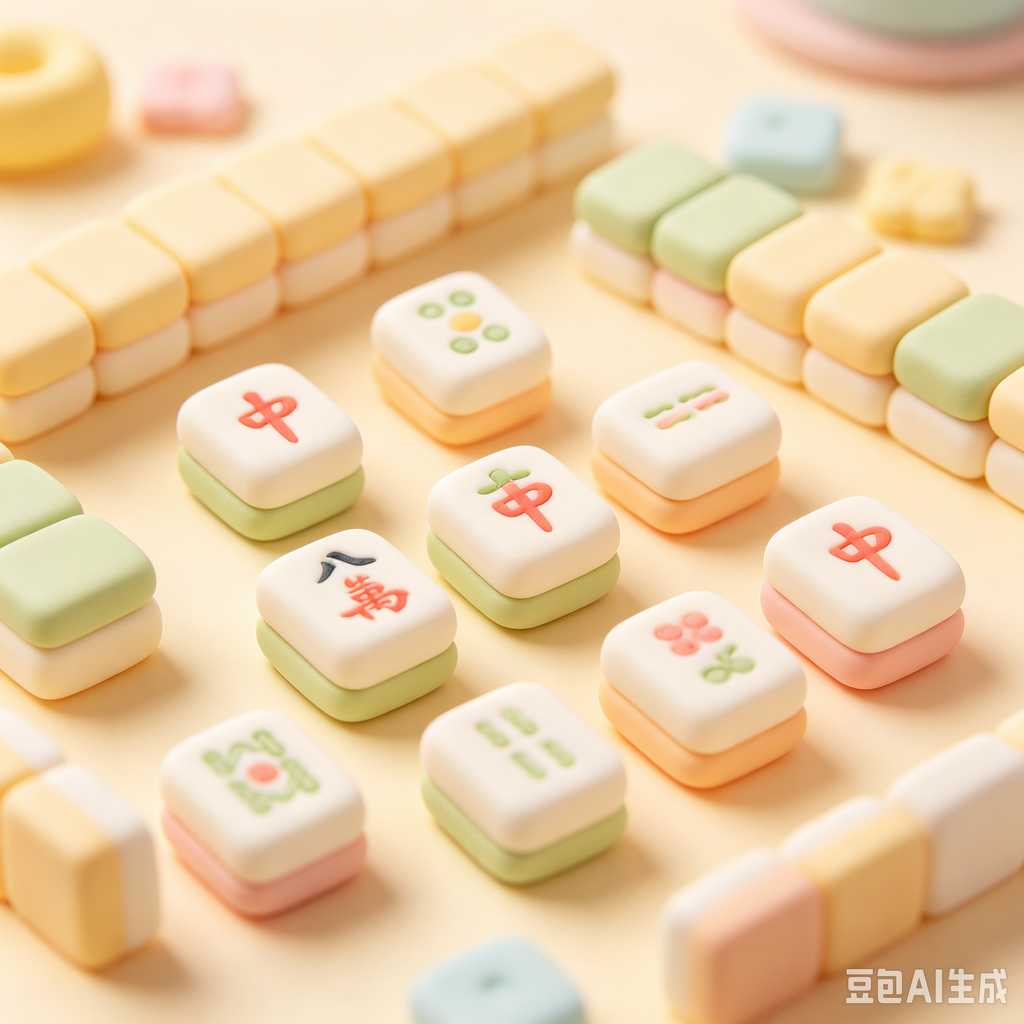 vivid color print mahjong set